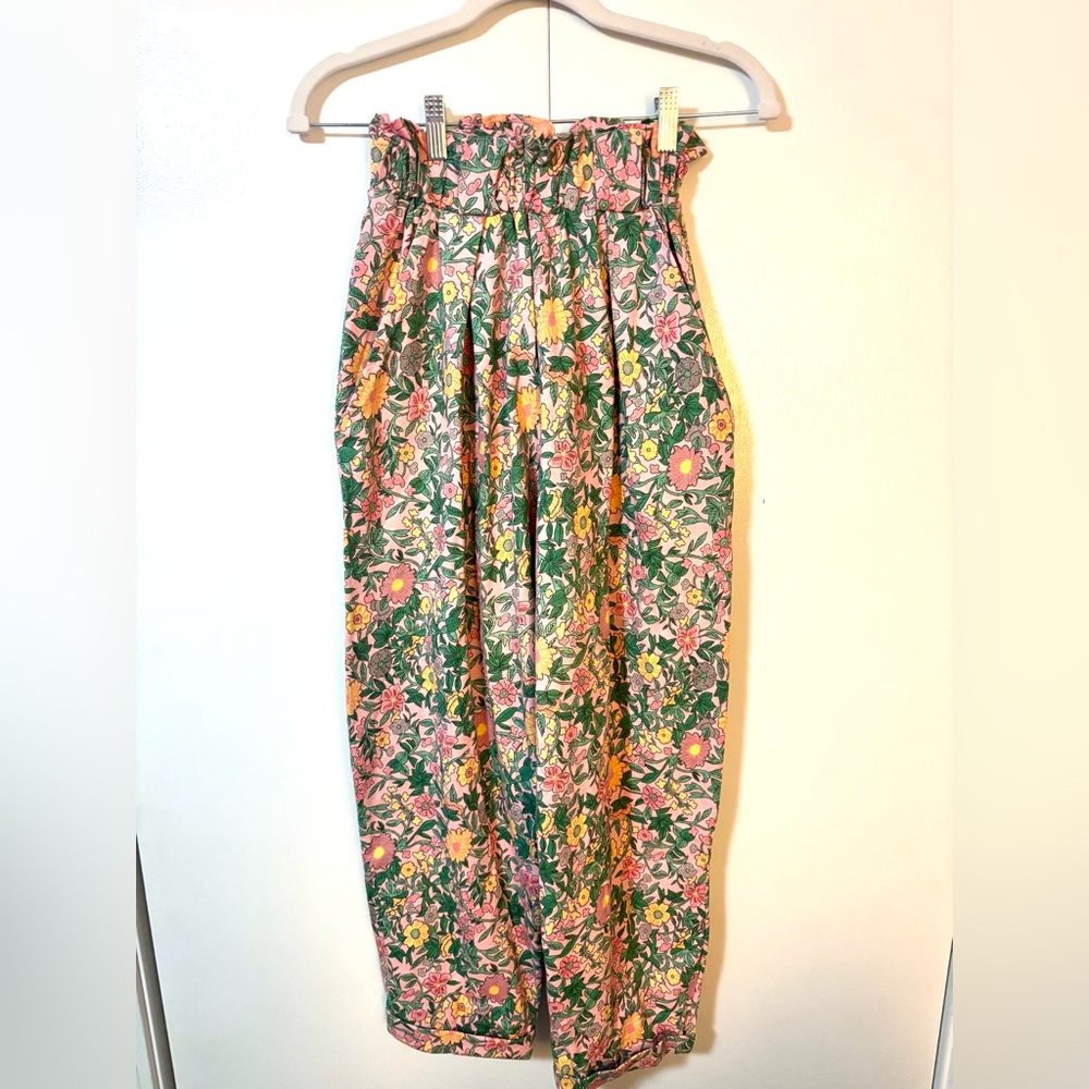 Vtg 80s/90s TURBIGO Paperbag Floral Pants S